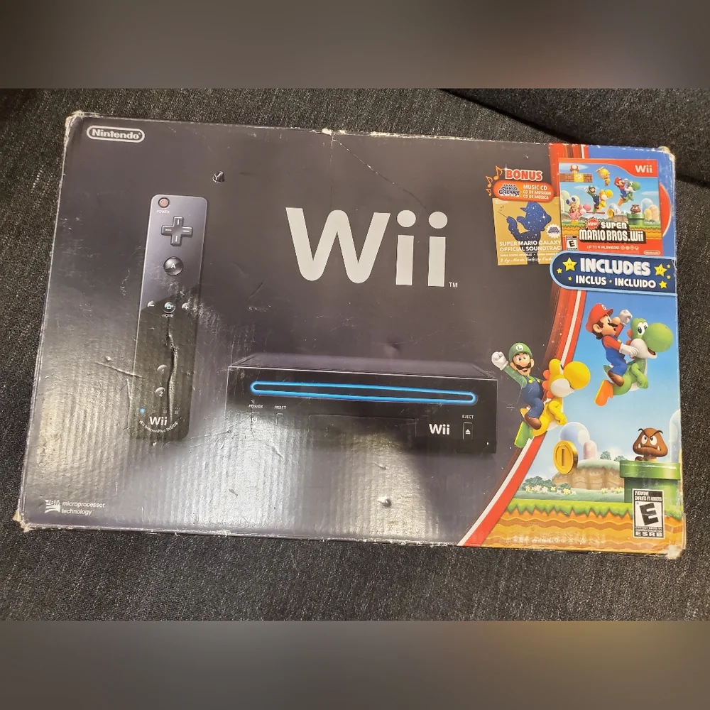 Black Nintendo Wii New Super Mario Bros. Wii Version (Black)